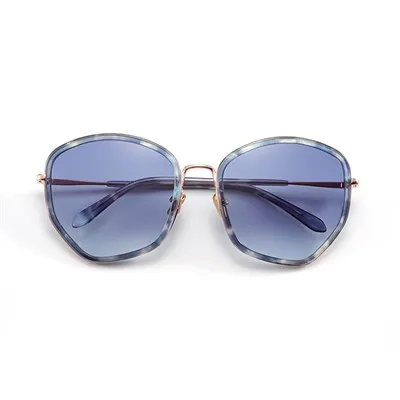 Nadrozmerné dámske slnečné okuliare Geometry Metal